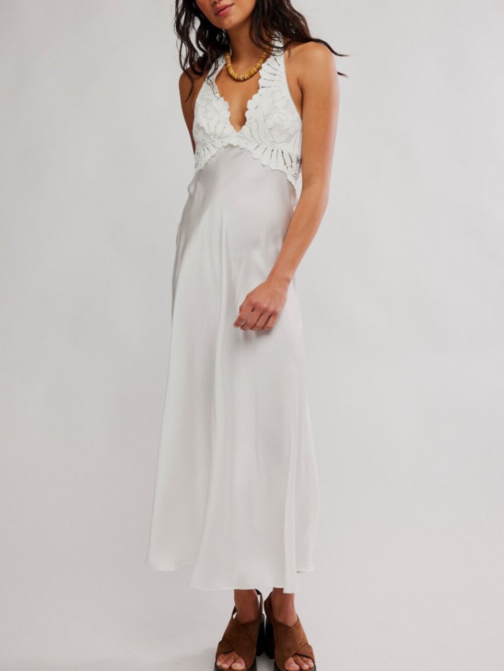 FREE PEOPLE Petal Party Midi Slip Dress / Clean Ivory - Picture 5 of 6
